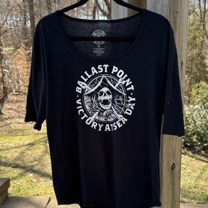 Ballast Point Black Graphic Tee - Victory At Sea Skull Logo